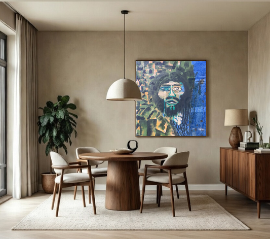 Pintura al Oleo sobre Lienzo Inspired Yeshua hecho a mano.